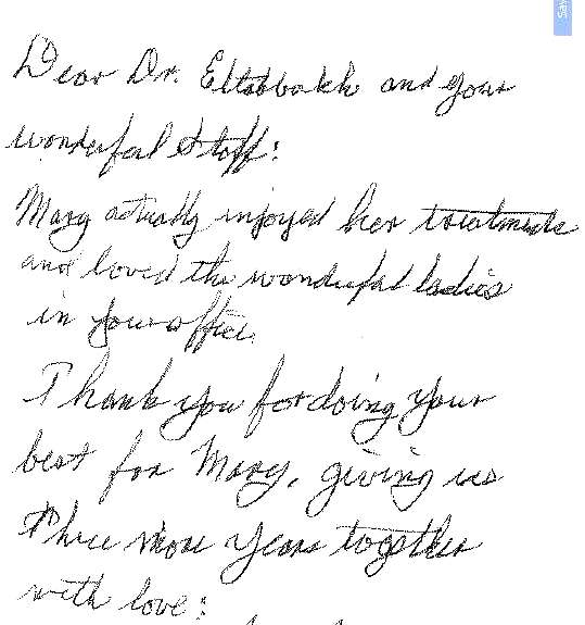 Kind words from our patients