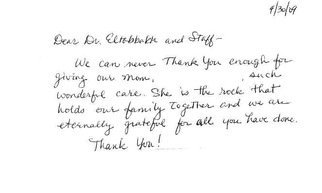 Kind words from our patients