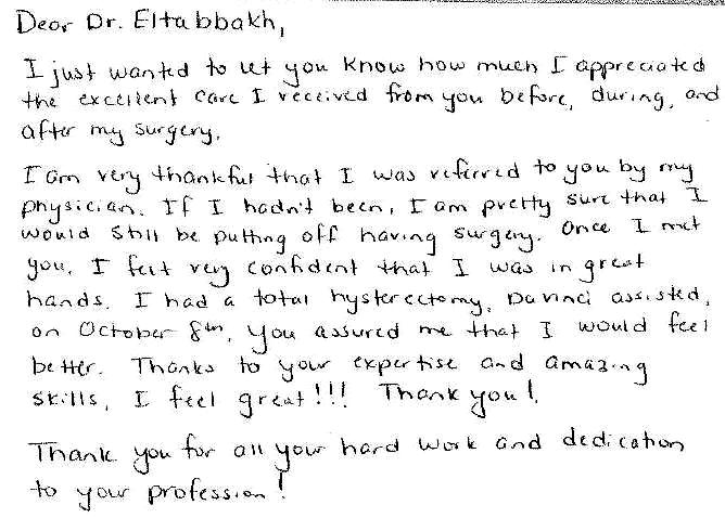 Kind words from our patients