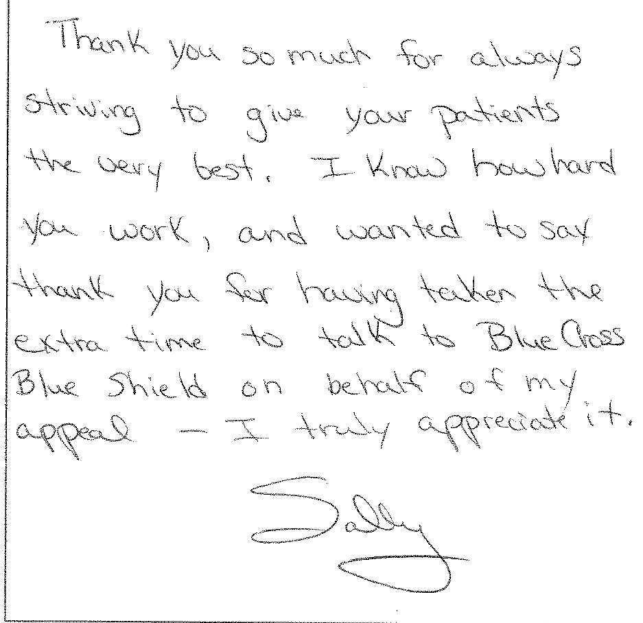 Kind words from our patients