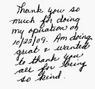 Kind words from our patients