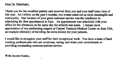 Kind words from our patients
