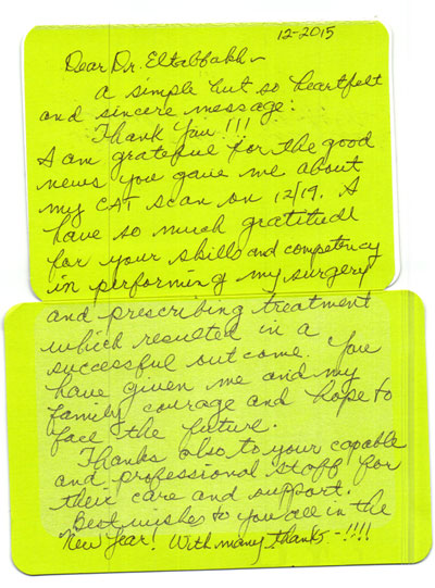 Kind words from our patients