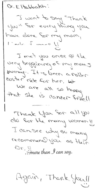 Kind words from our patients