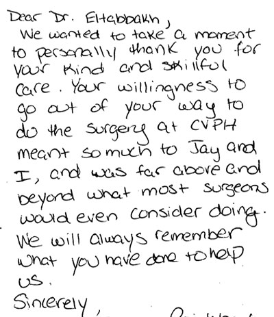 Kind words from our patients