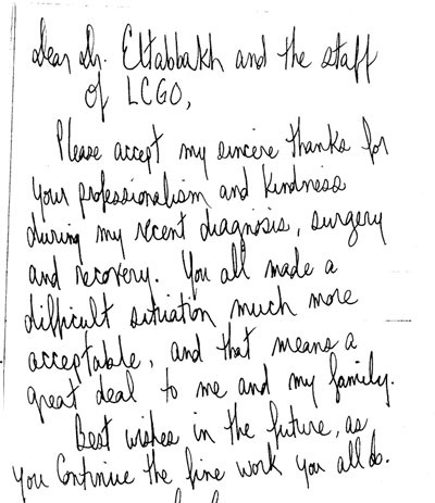 Kind words from our patients