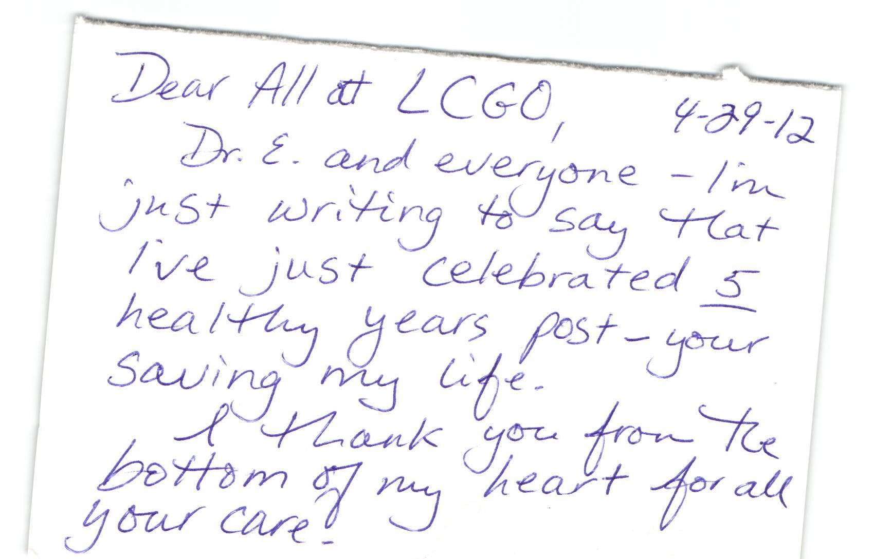 Kind words from our patients